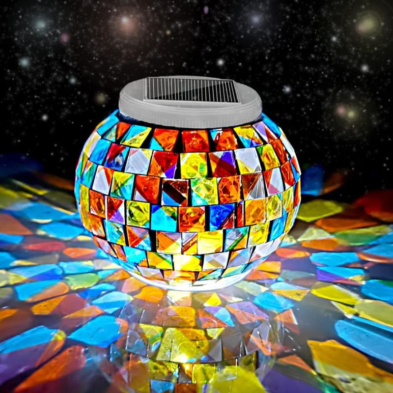 Aukora Color Changing Solar Powered Glass Ball Garden Lights, Table Lights Waterproof Led Night Light for Garden, Patio, Party, Yard, Outdoor/Indoor…