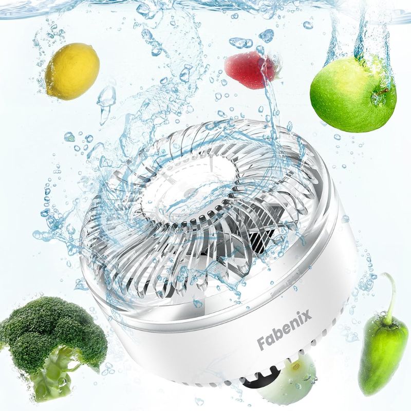 Fabenix Fruit and Vegetable Washing Machine.Upgraded Spinner Fruit and Vegetable Purifier. Fruit Cleaner Device Turns on Automatically in Water.Using Water Spinner and OH-ion Purification Technology